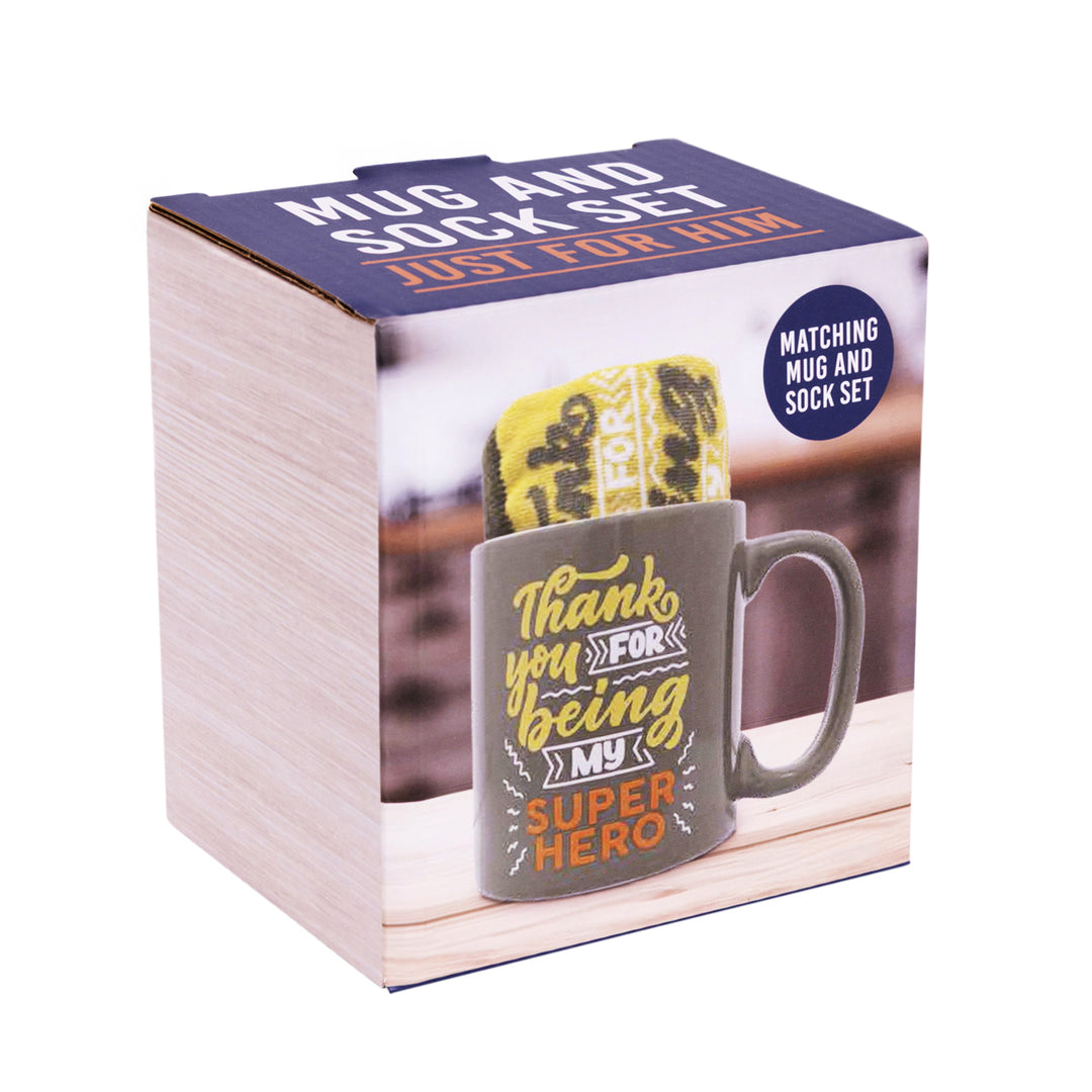 Father's Day Mug & Sock Set - Super Hero