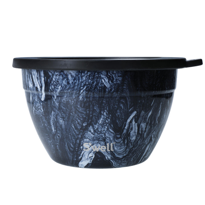 S'well Eats Stainless Steel Salad Bowl Kit - Azurite Blue Marble