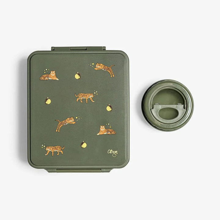 Citron Grand Lunch Box with Insulated Food Jar - Tiger