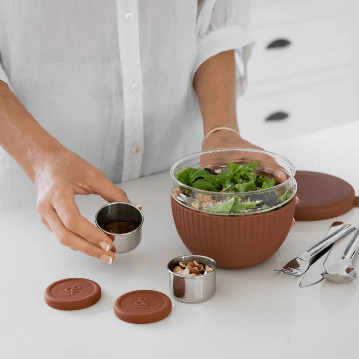 Seed & Sprout Glass Lunch Bowl - Cocoa