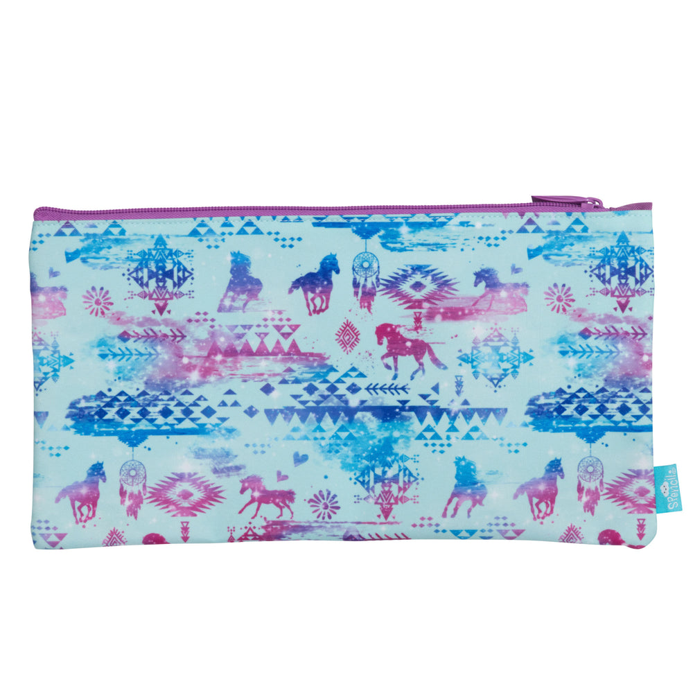 Twin Zip Pencil Case - Aztec Horse Twin Zip Pencil Case - Aztec Horse