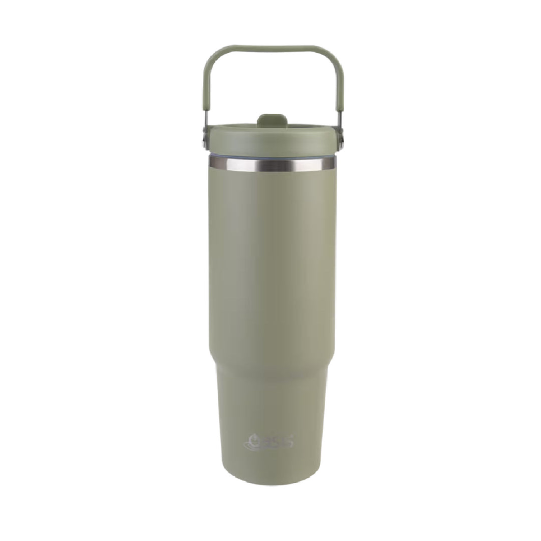 Oasis Insulated Voyager Carry Tumbler 900ml - Olive Green