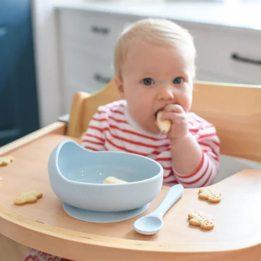 Wild Indiana Silicone Baby Bowl Set - Duck Egg Blue