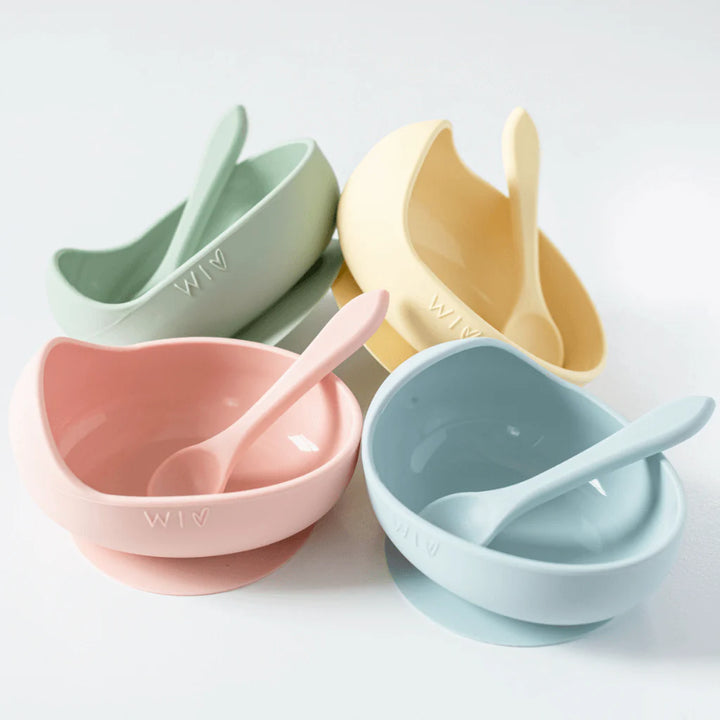 Wild Indiana Silicone Baby Bowl Set - Sage Green