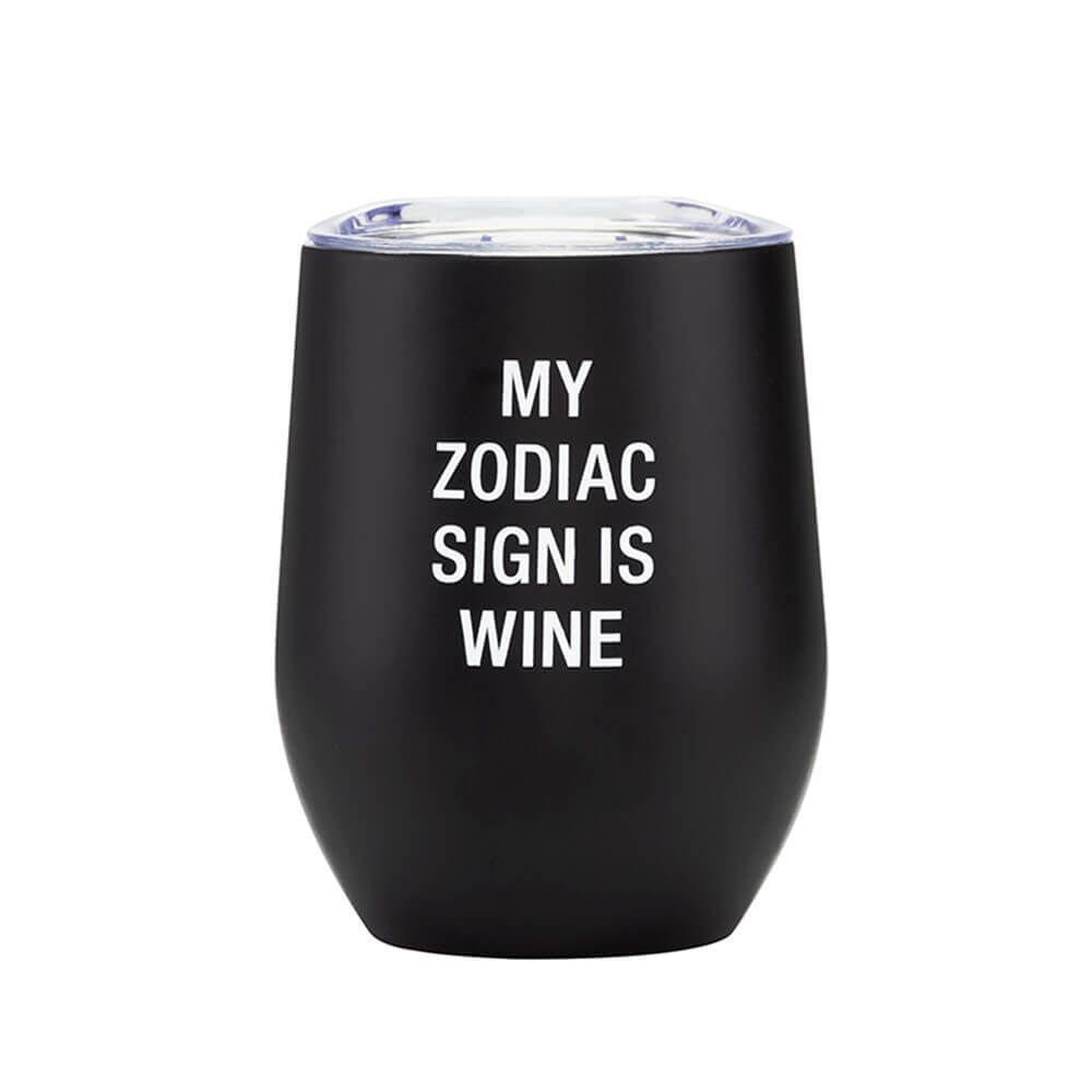 Insulated Wine Tumbler - Zodiac Sign Is Wine