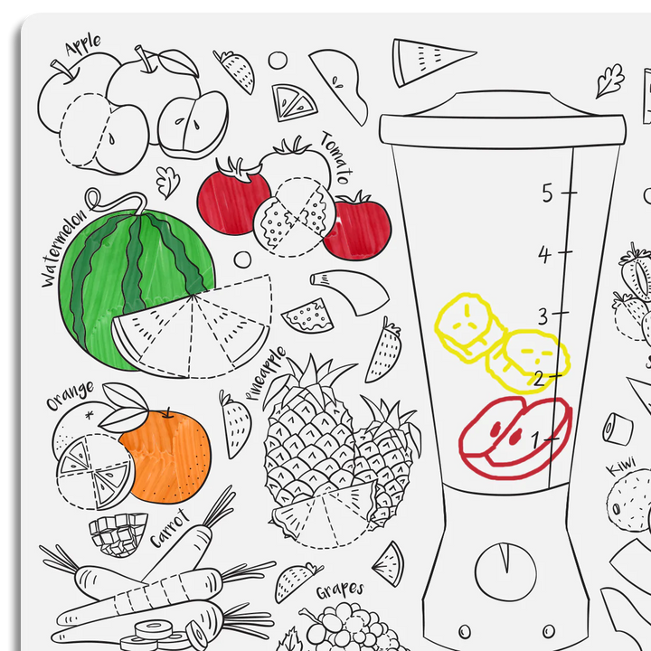 HeyDoodle Silicone Colour-In Placemat - Breakfast Blend