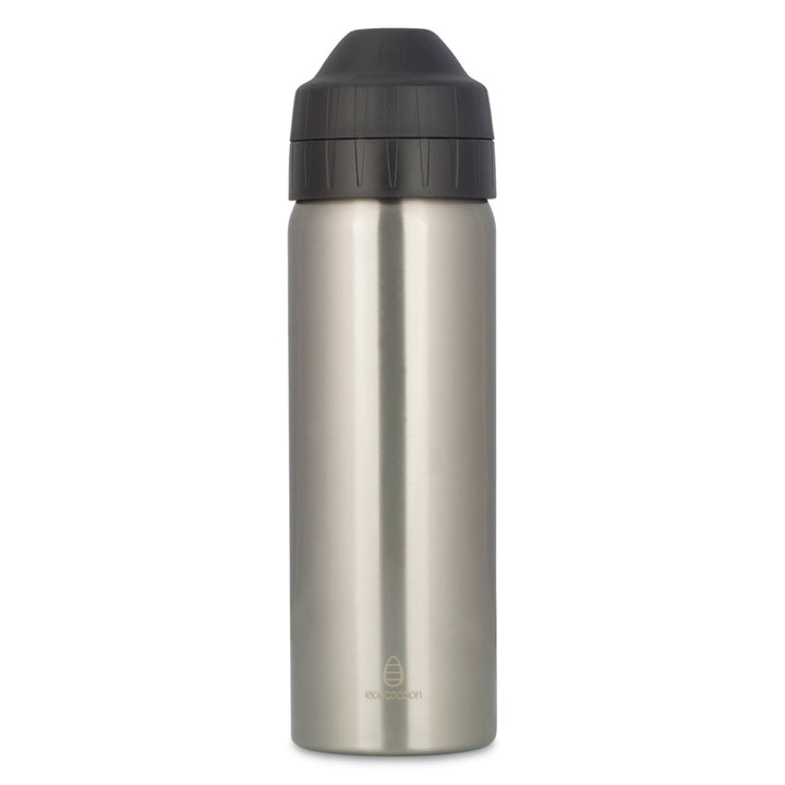 600ml Ecococoon Insulated Drink Bottle. Brushed Stainless Steel. Silver.