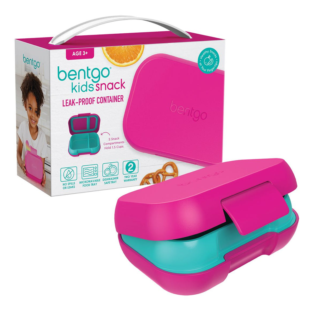 Bentgo Kids Leak-Proof Snack Container ,Fuchsia/Teal