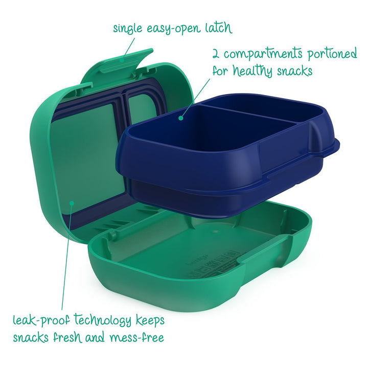 Bentgo Kids CHILL Lunch Box & Snack Box Bundle - Green/Navy