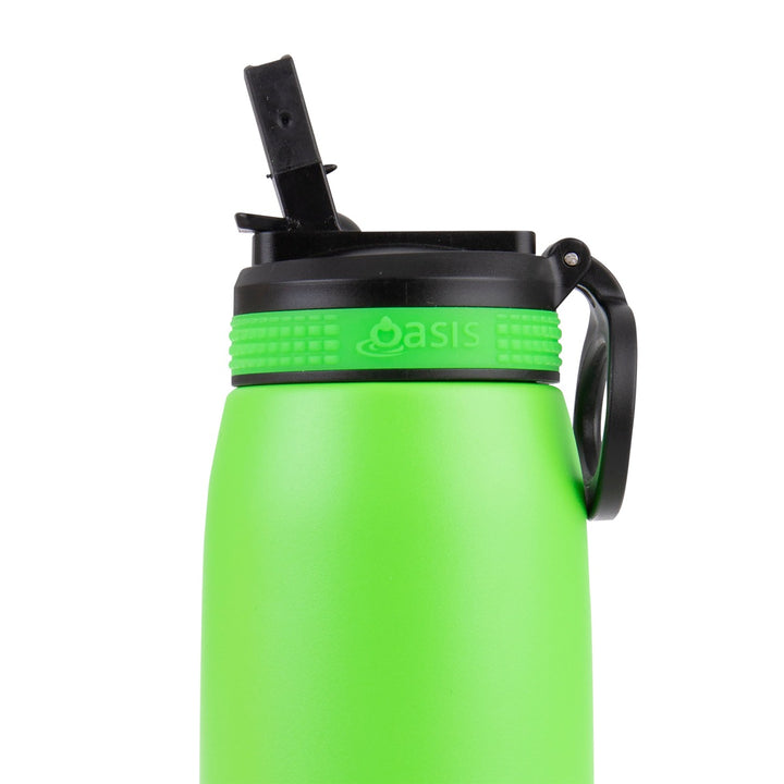 Oasis Insulated Sports Bottle with Sipper 780ml - Neon Green