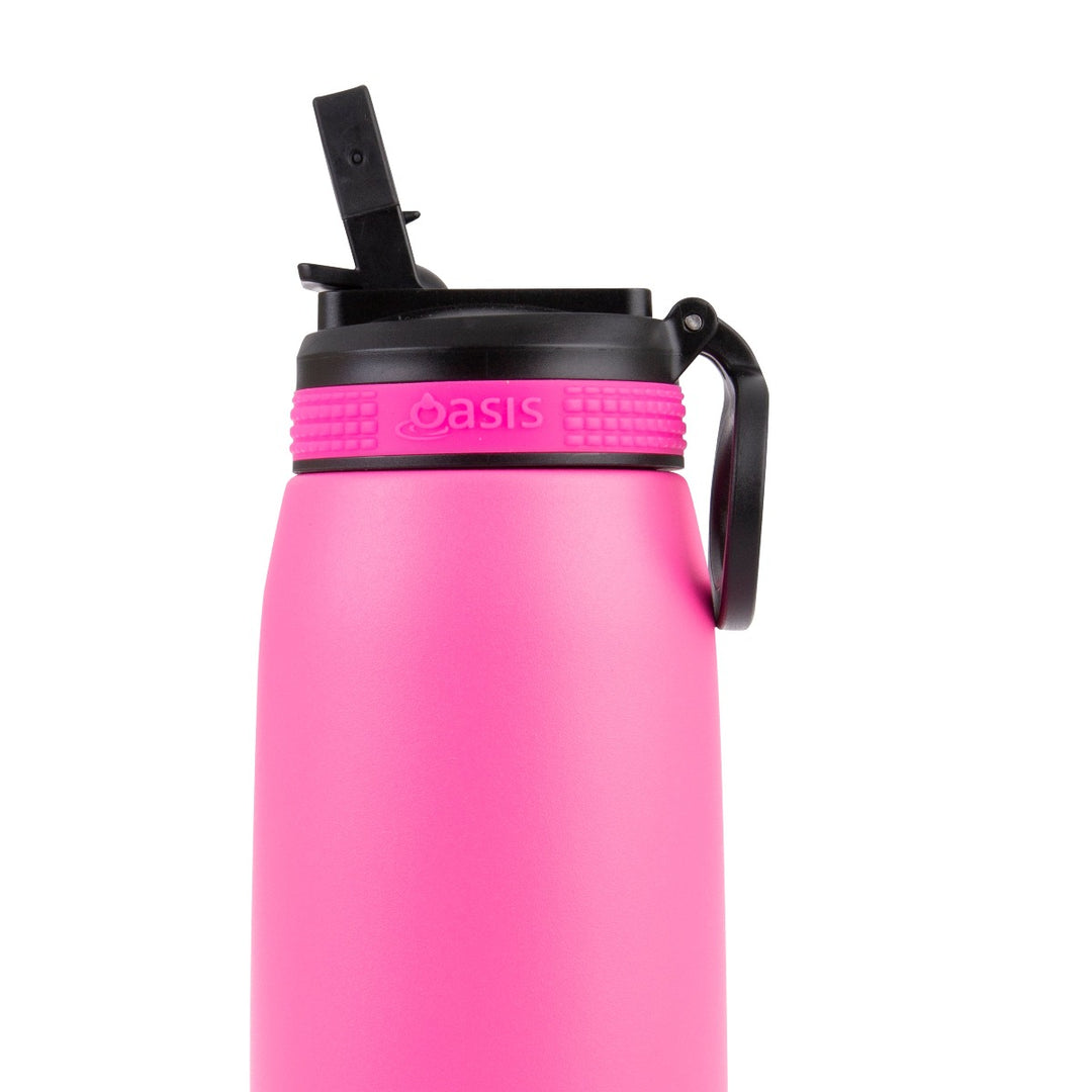 Oasis Insulated Sports Bottle with Sipper 780ml - Neon Pink