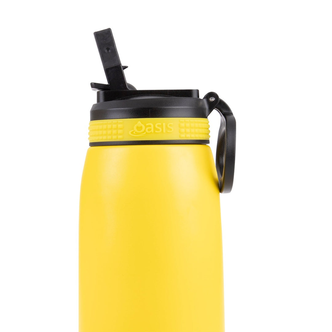 Oasis Insulated Sports Bottle with Sipper 780ml - Neon Yellow