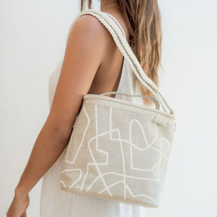 SoYoung Linen Poche Insulated Bag - Abstract Lines