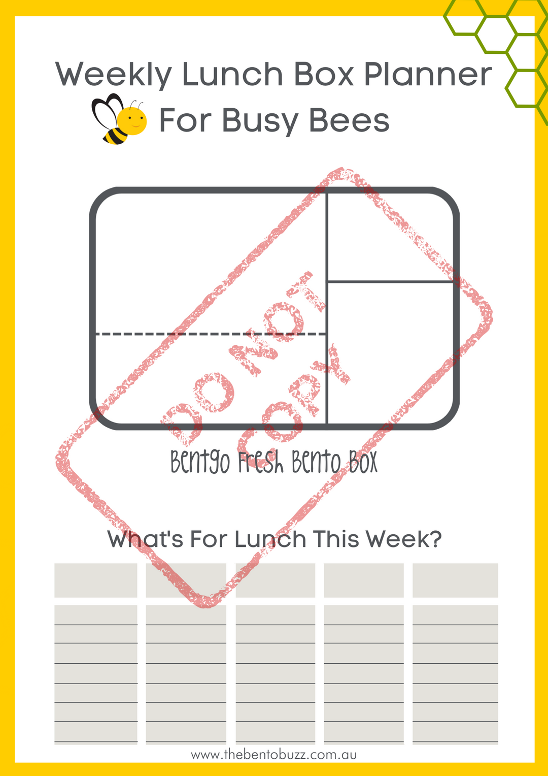 Download & Print Lunch Box Planner - Bentgo Fresh