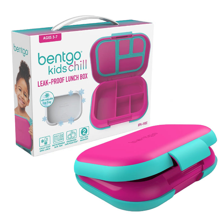 Bentgo Kids CHILL Lunch Box & Snack Box Bundle - Fuchsia/Teal