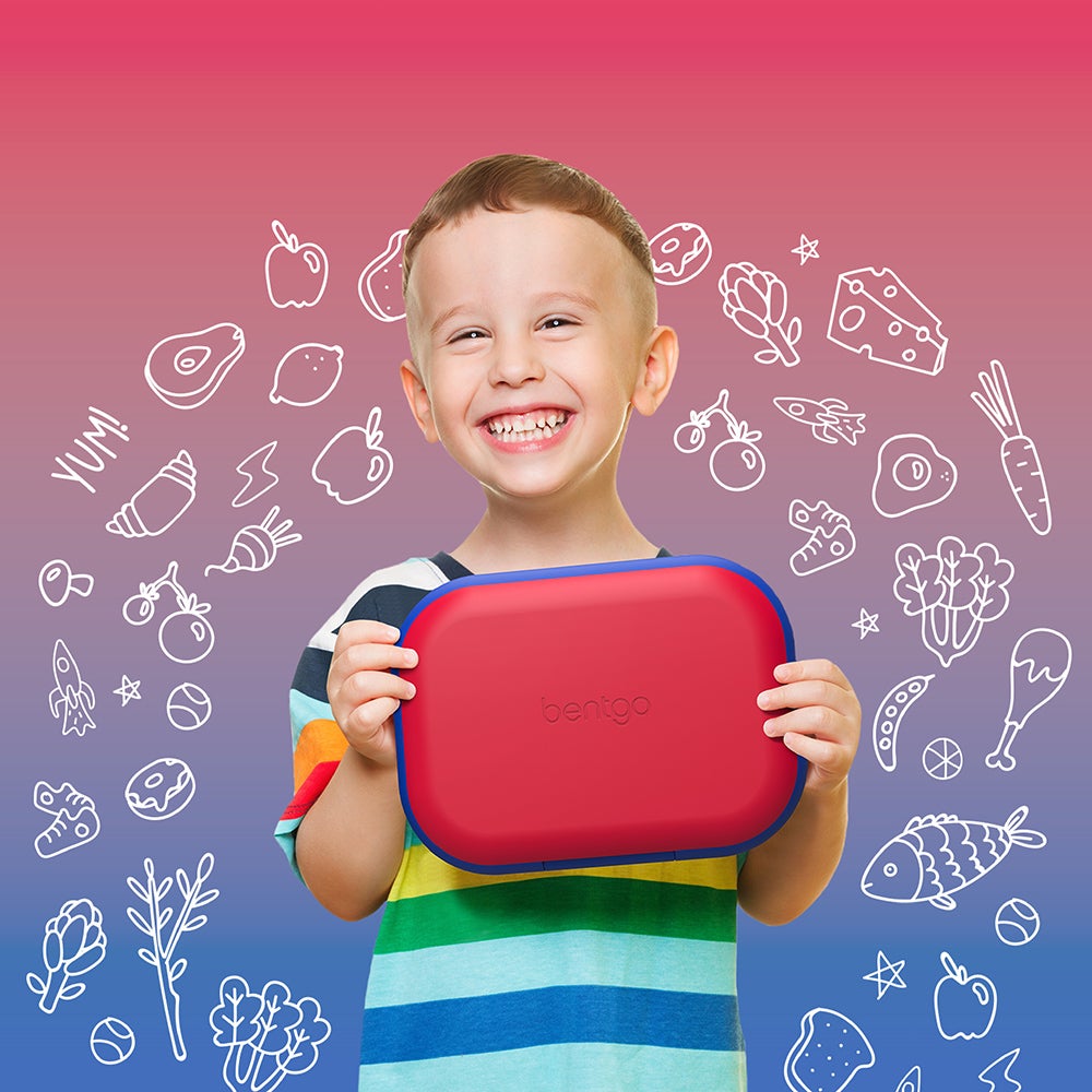 Bentgo Kids CHILL Lunch Box & Snack Box Bundle - Red/Royal