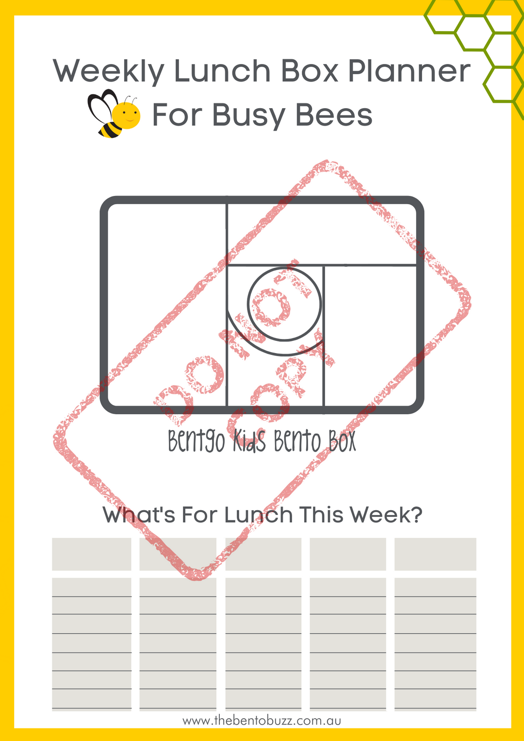 Download & Print Lunch Box Planner - Bentgo Kids