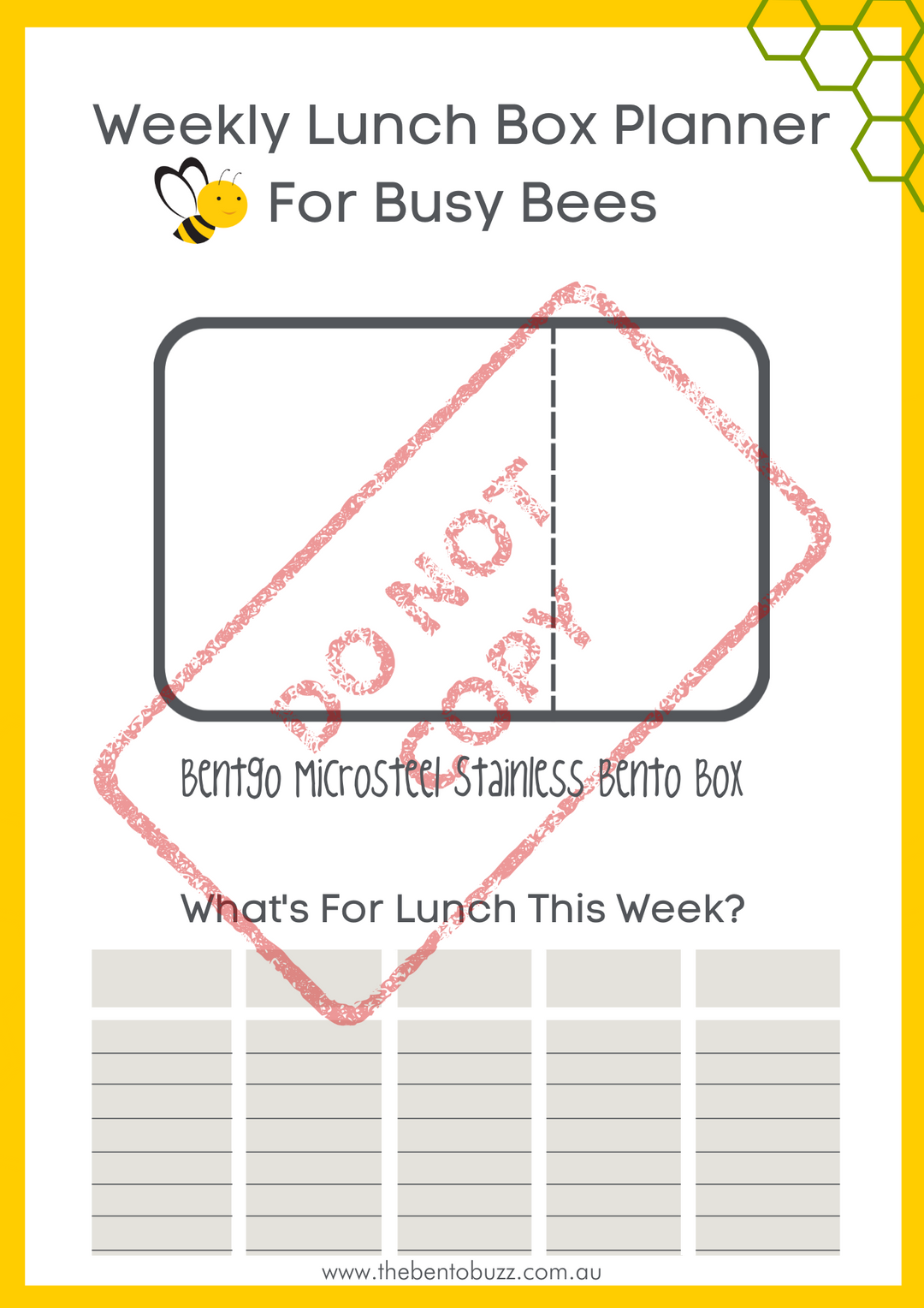 Download & Print Lunch Box Planner - Bentgo Microsteel