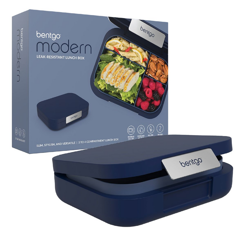 Bentgo Pop Leakproof Bento-Style Lunch Box with Removable Divider-3.4 Cup -  Navy Blue/Chartreuse