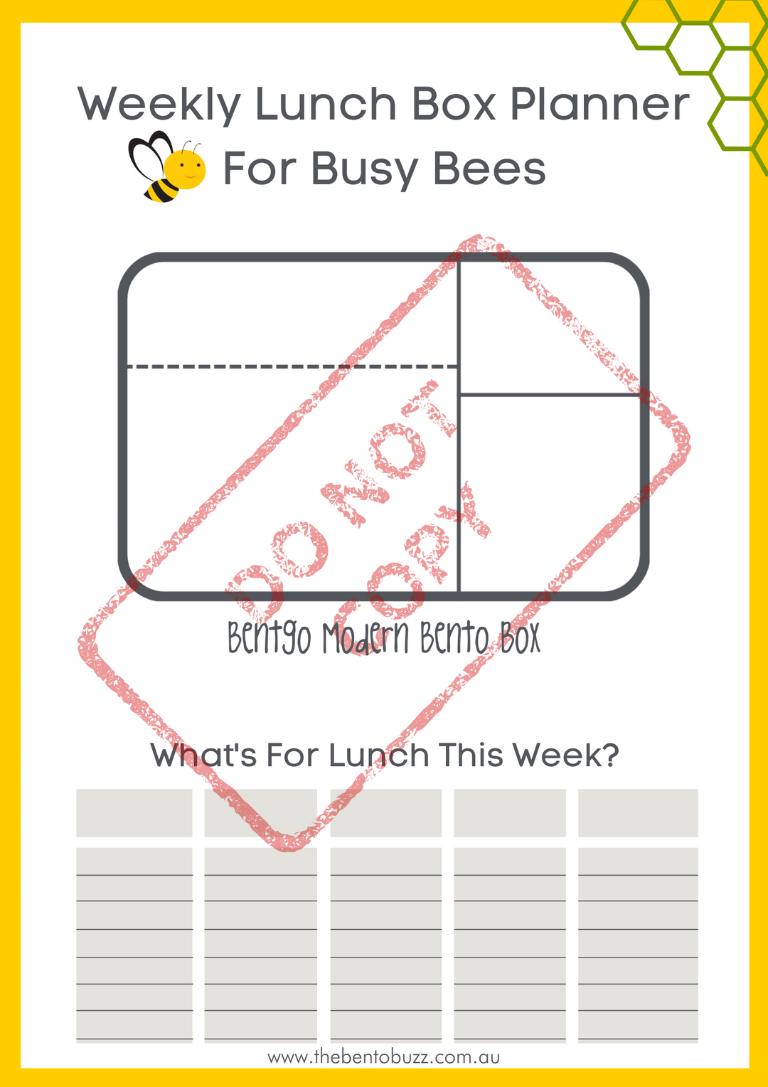 Download & Print Lunch Box Planner - Bentgo Modern