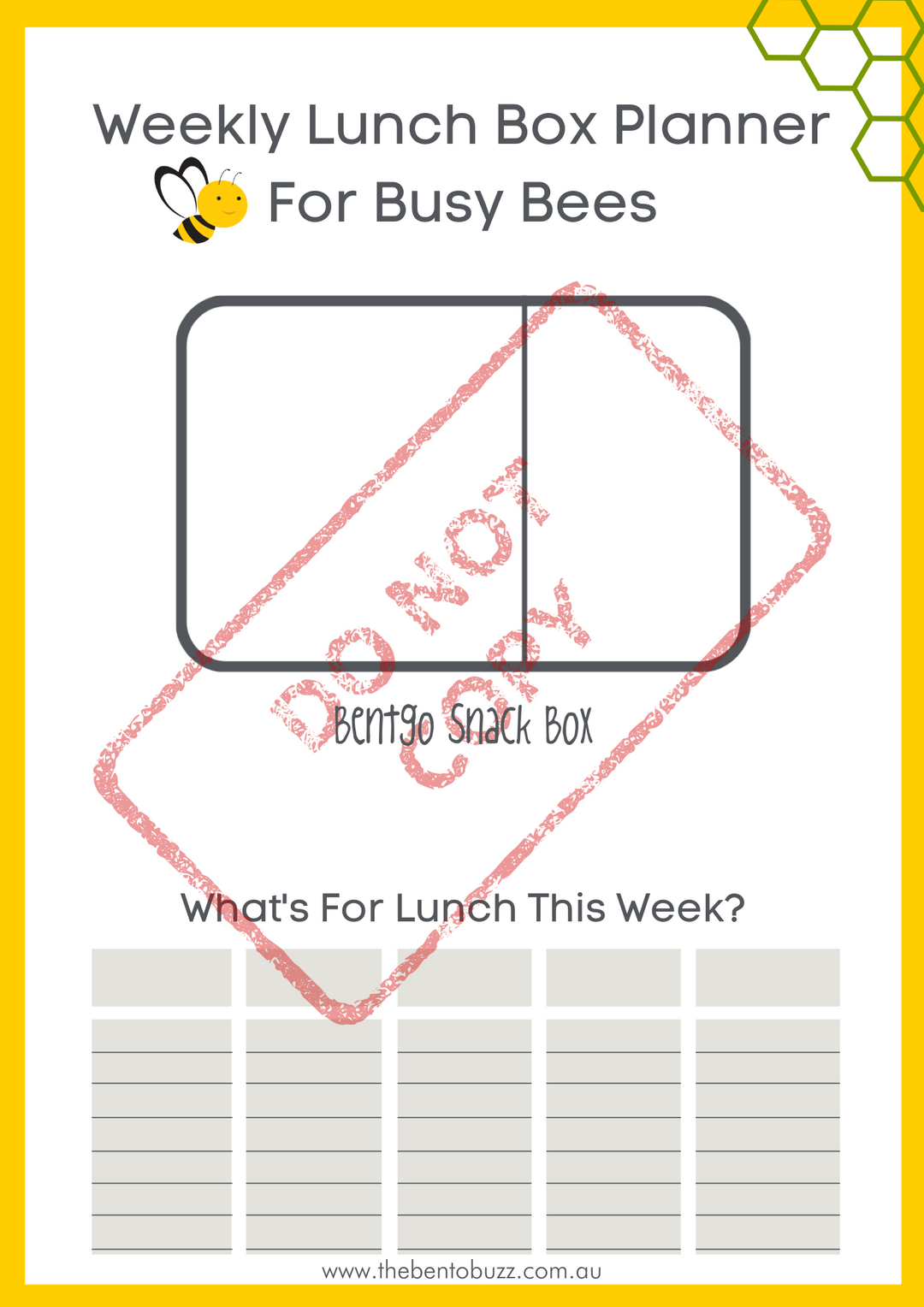 Download & Print Lunch Box Planner - Bentgo Snack