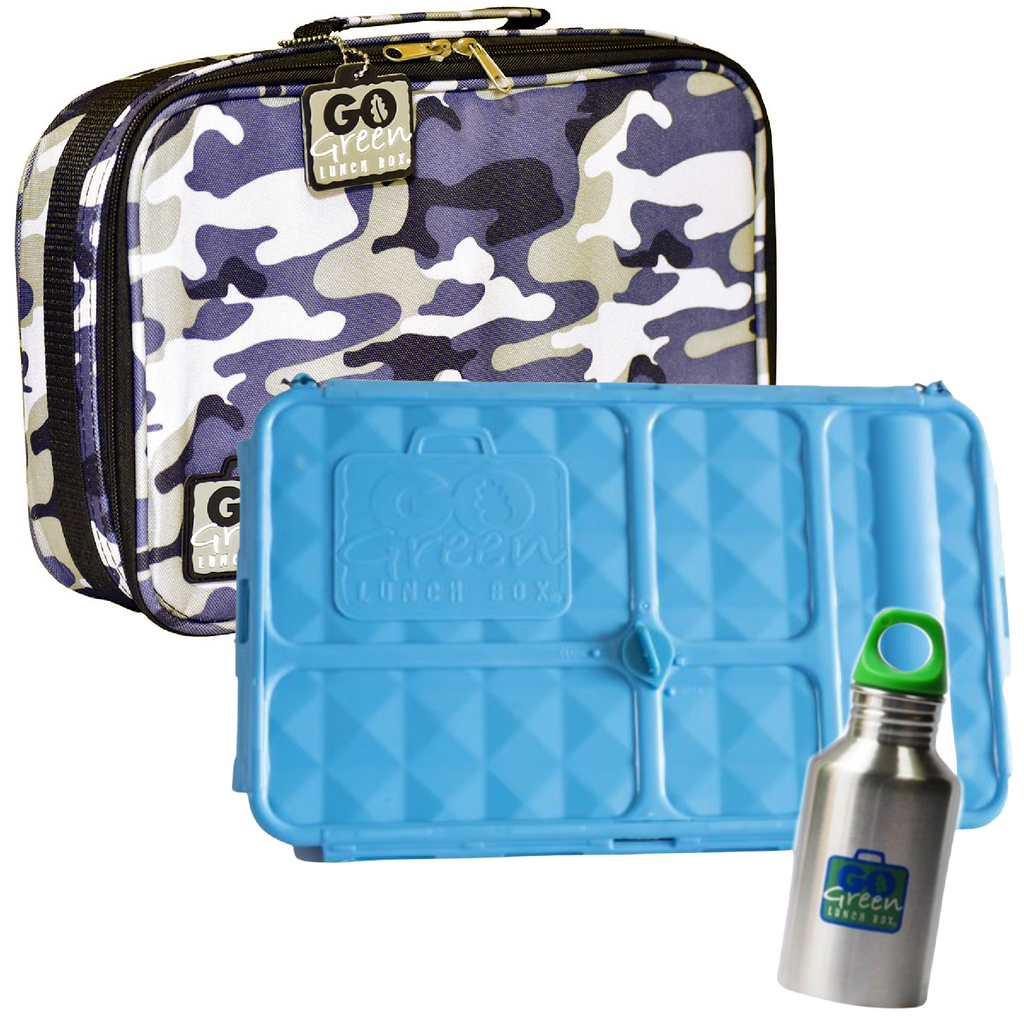 Fashion blue camo lunch bag