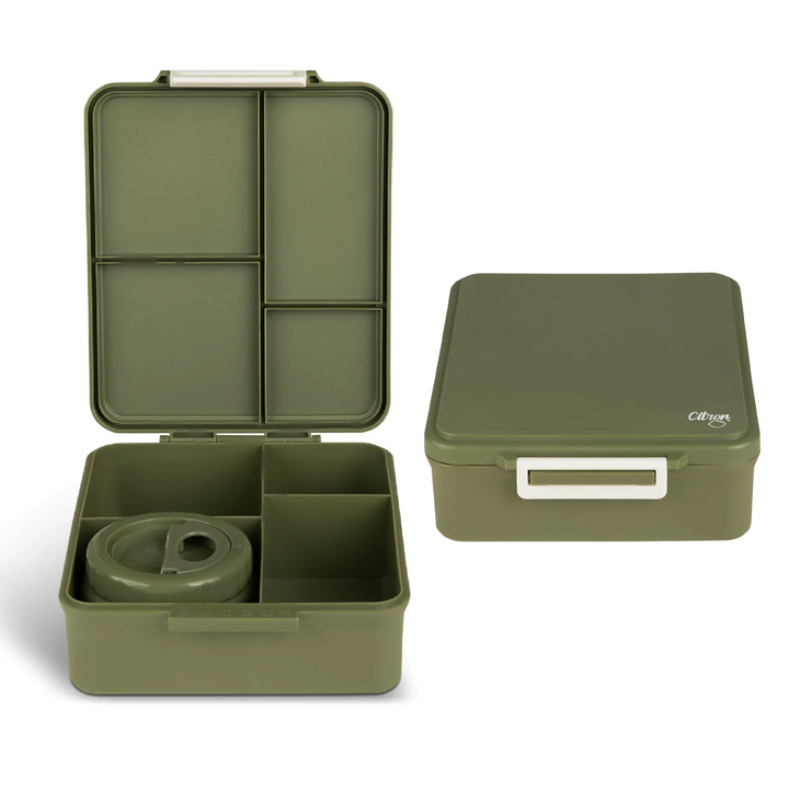 Citron Grand Lunch Box with Insulated Food Jar & Pot - Dark Green