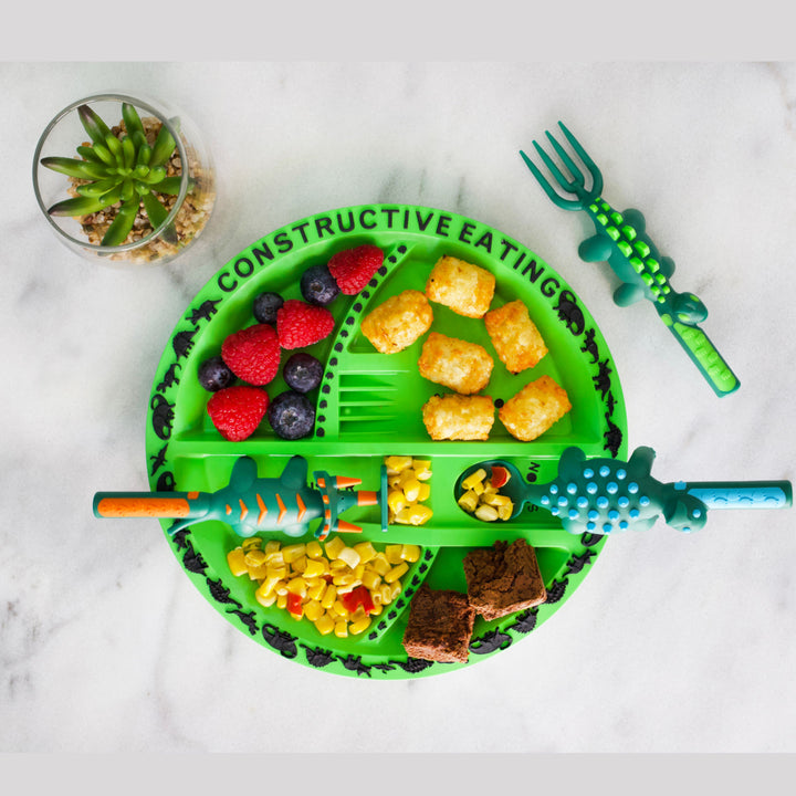 Constructive Eating Plate and Cutlery Set - Dinosaur