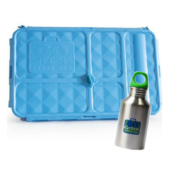 Go Green Large Lunch Box & Drink Bottle - Blue