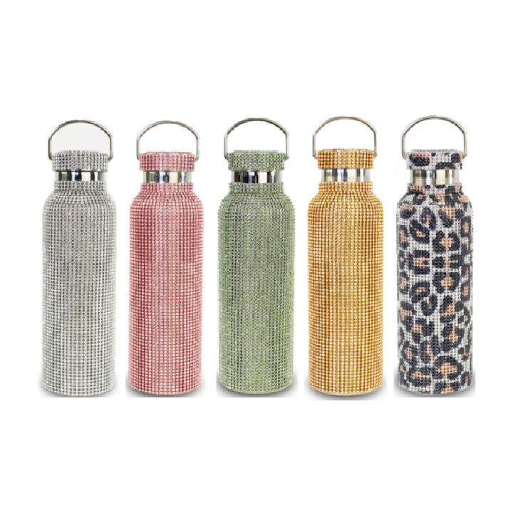 IOco Diamante Insulated Water Bottle - 600ml - Leopard Print