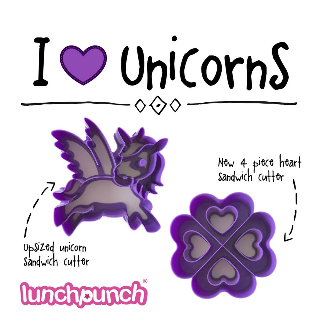 Lunch Punch Sandwich Cutters - I *HEART* Unicorns