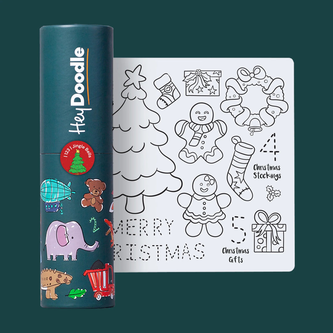 HeyDoodle Silicone Colour-In Placemat - MINI - Jingle Bells