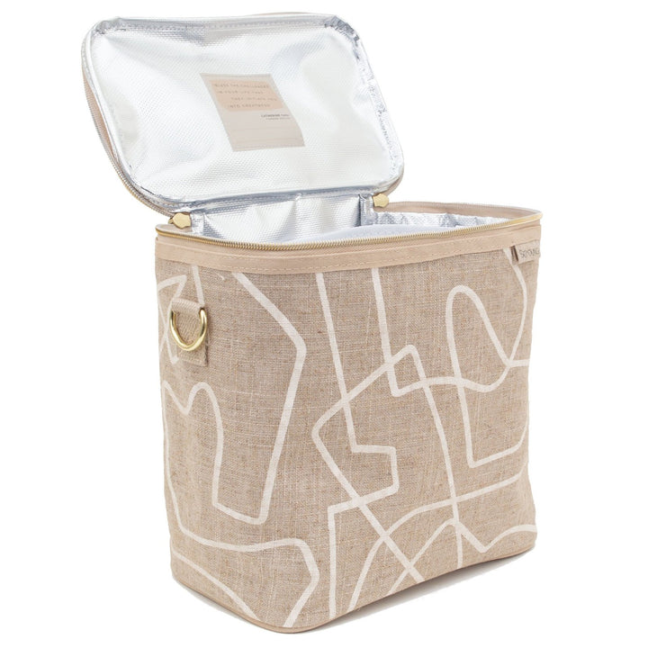 SoYoung Linen Poche Insulated Bag - Abstract Lines