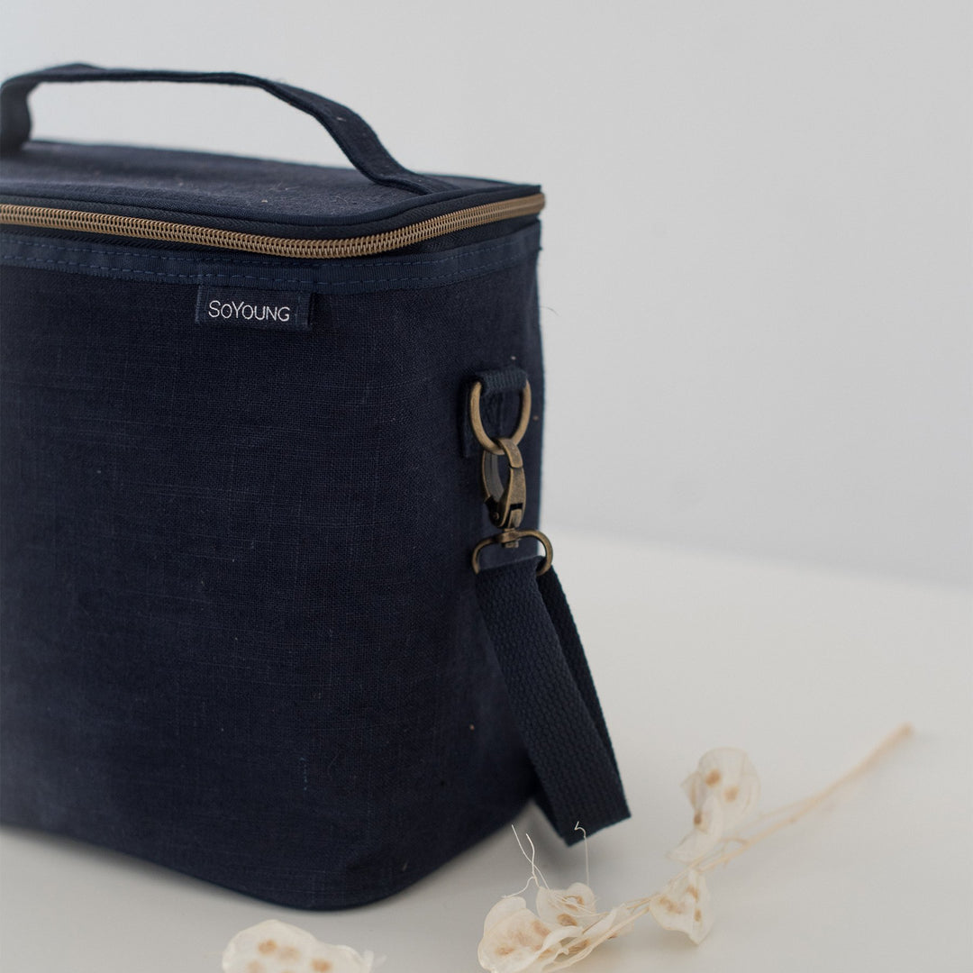 SoYoung Linen Poche Insulated Bag - Navy