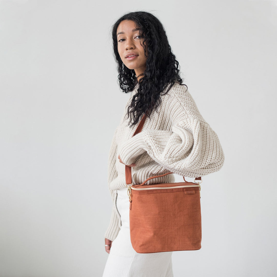 SoYoung Linen Poche Insulated Bag - Rust