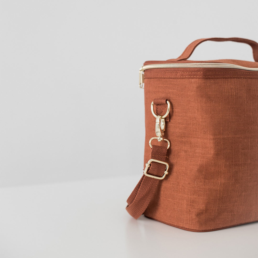 SoYoung Linen Poche Insulated Bag - Rust