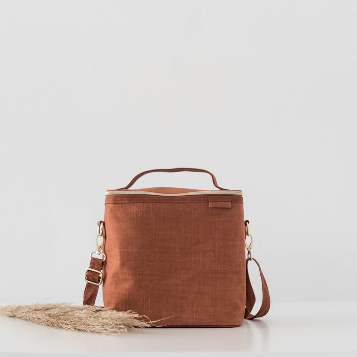 SoYoung Linen Poche Insulated Bag - Rust