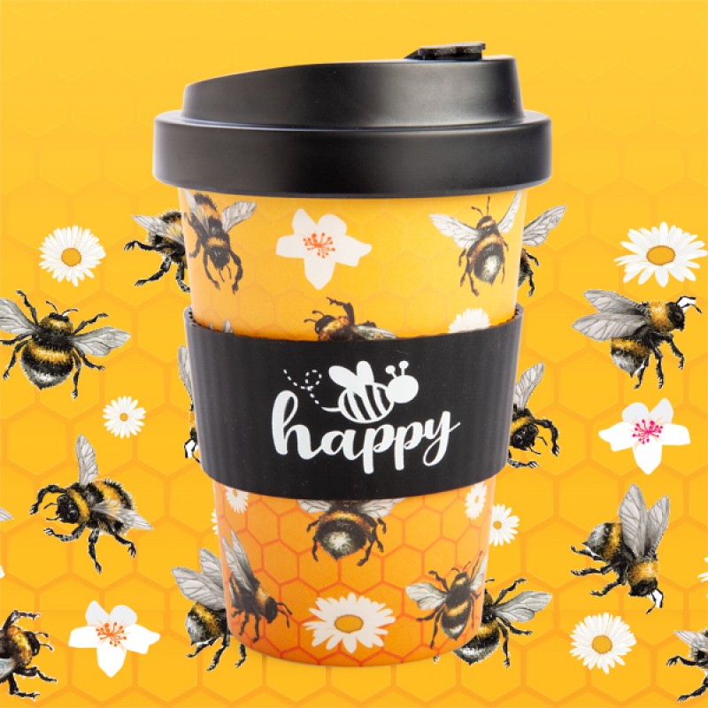 EcoGo Bamboo Travel Cup - Bee Happy