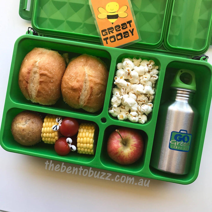 Go Green Large Lunch Box & Drink Bottle - Green