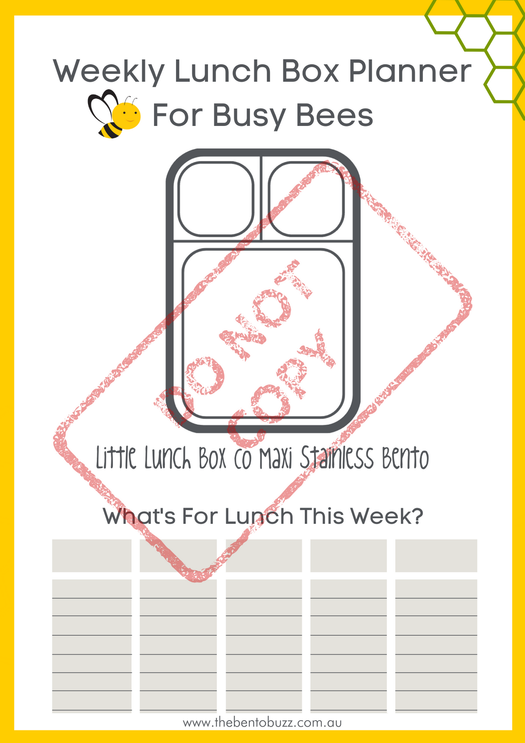 Download & Print Lunch Box Planner - Little Lunch Box Co Stainless Maxi