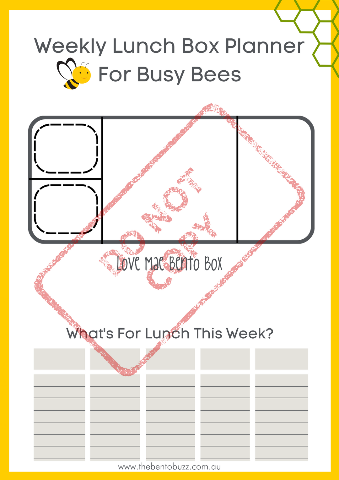 Download & Print Lunch Box Planner - Love Mae