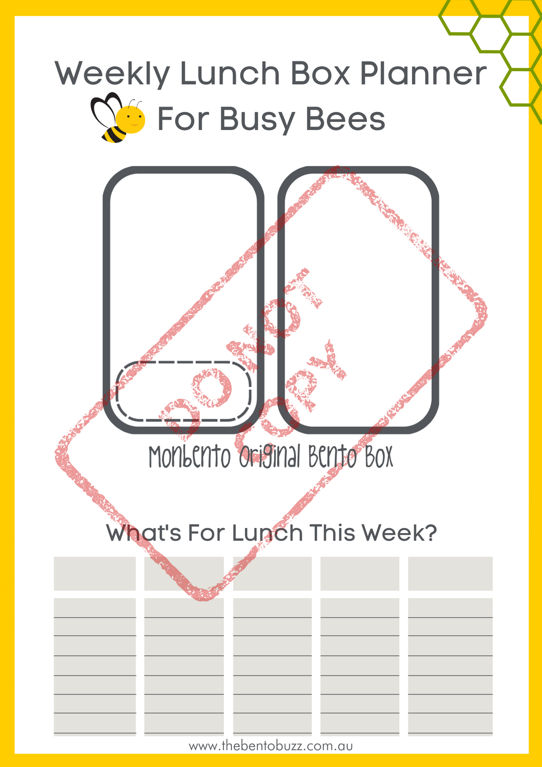 Download & Print Lunch Box Planner - Monbento Original