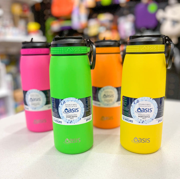 Oasis Insulated Sports Bottle with Sipper 780ml - Neon Pink
