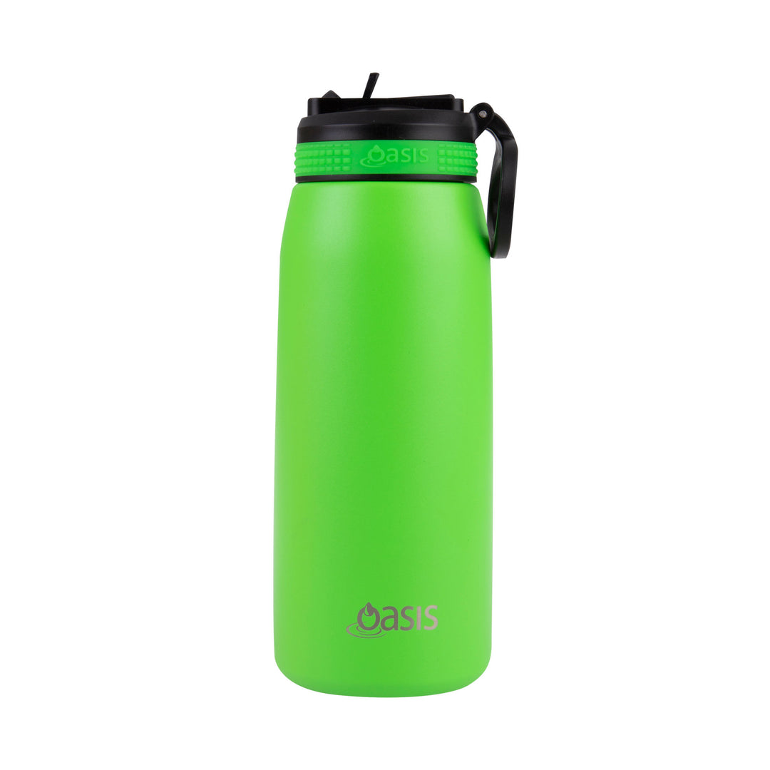 Oasis Insulated Sports Bottle with Sipper 780ml - Neon Green