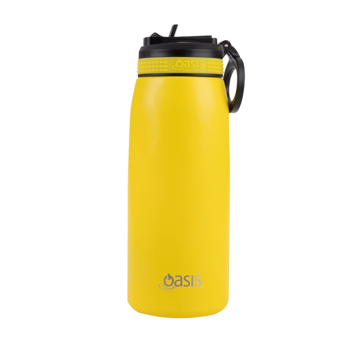 Oasis Insulated Sports Bottle with Sipper 780ml - Neon Yellow