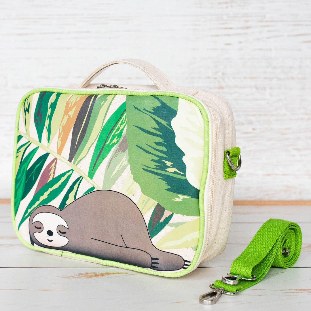 Organic Cotton Insulated Lunch Bag - Sloth