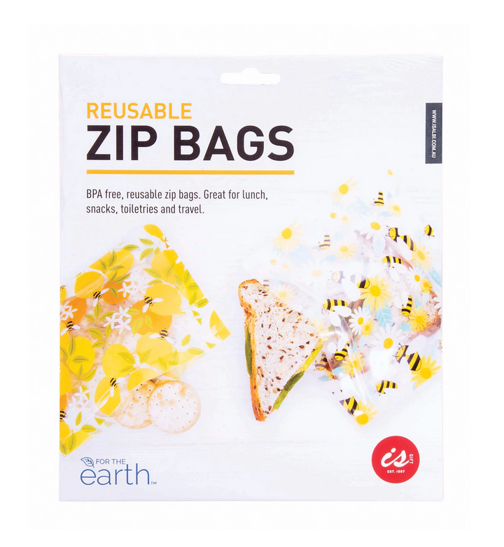 Reusable Ziplock Bags 8 Pack - Bees