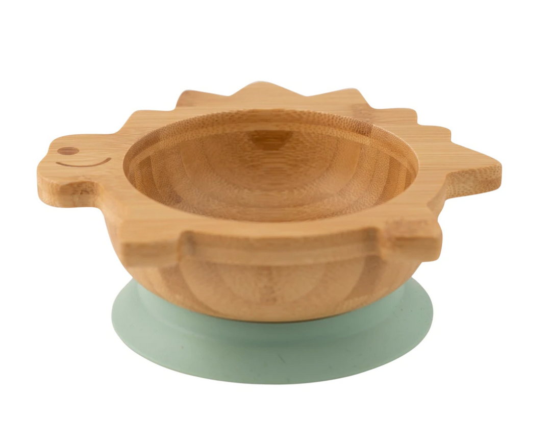 Citron Bamboo Suction Bowl & Spoon Set - Dinosaur - CLEARANCE