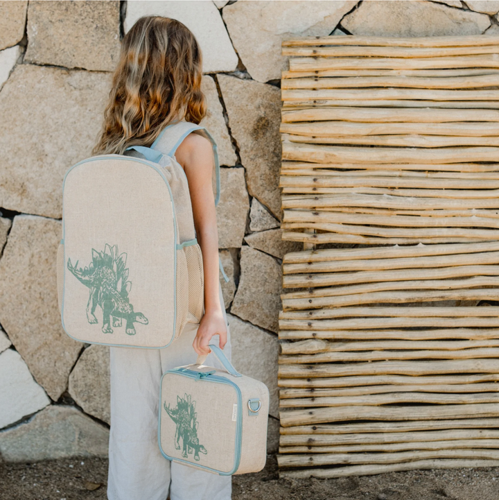 SoYoung Backpack, Lunch Bag & Ice Brick Bundle  - Green Stegosaurus