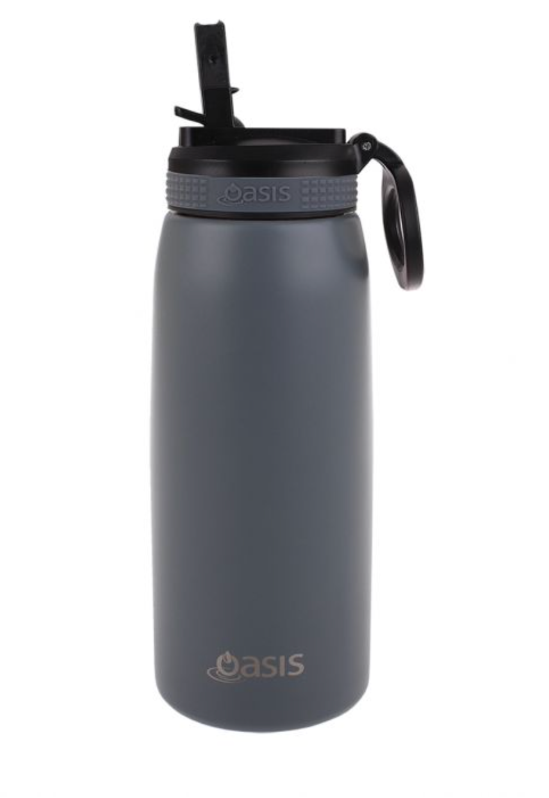 Oasis Insulated Sports Bottle with Sipper 780ml - Steel Grey